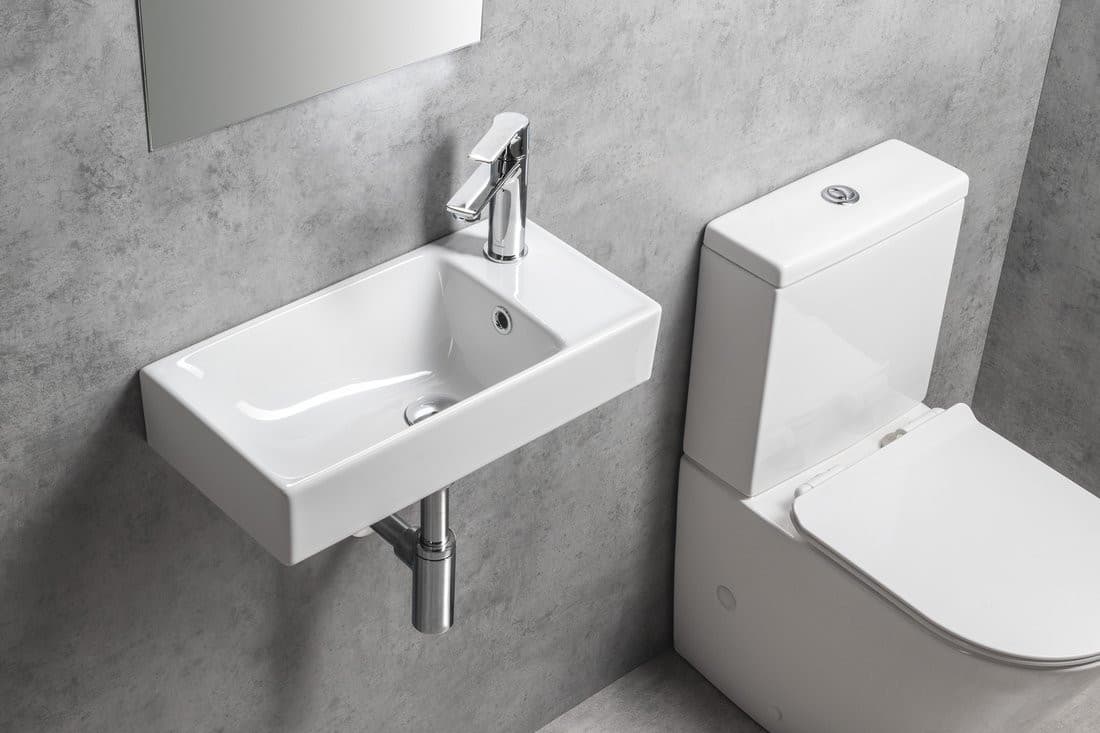 NUALI umywalka ceramiczna 50x25cm, bateria z prawej strony, biała