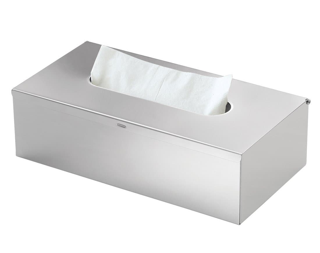 Pojemnik na chusteczki higieniczne ścienny, 250x75x130 mm, stal nierdzewna mat