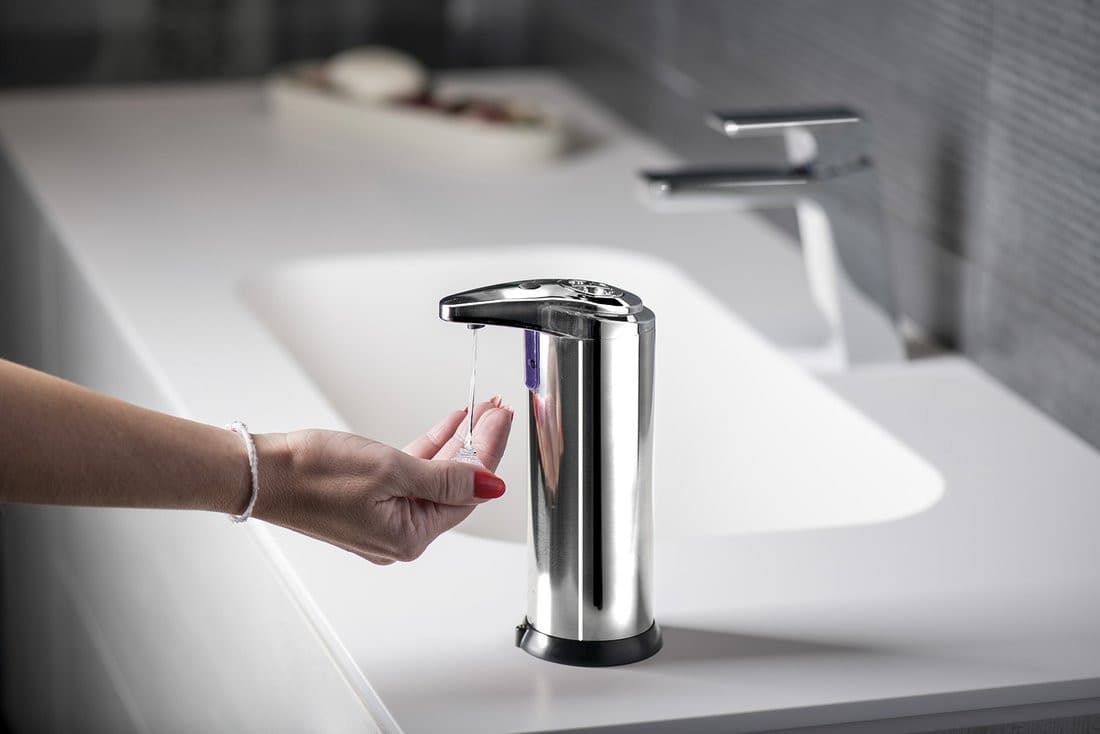 Bezdotykowy dozownik mydła, 240ml, 74x184x113mm, stal nierdzewna polerowana