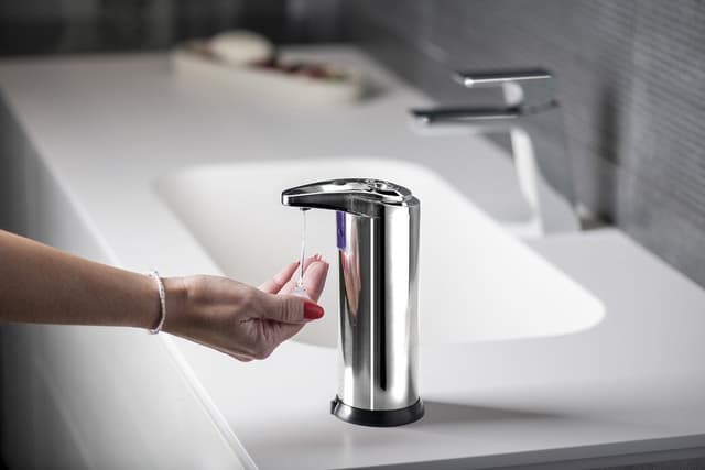 Bezdotykowy dozownik mydła, 240ml, 74x184x113mm, stal nierdzewna polerowana