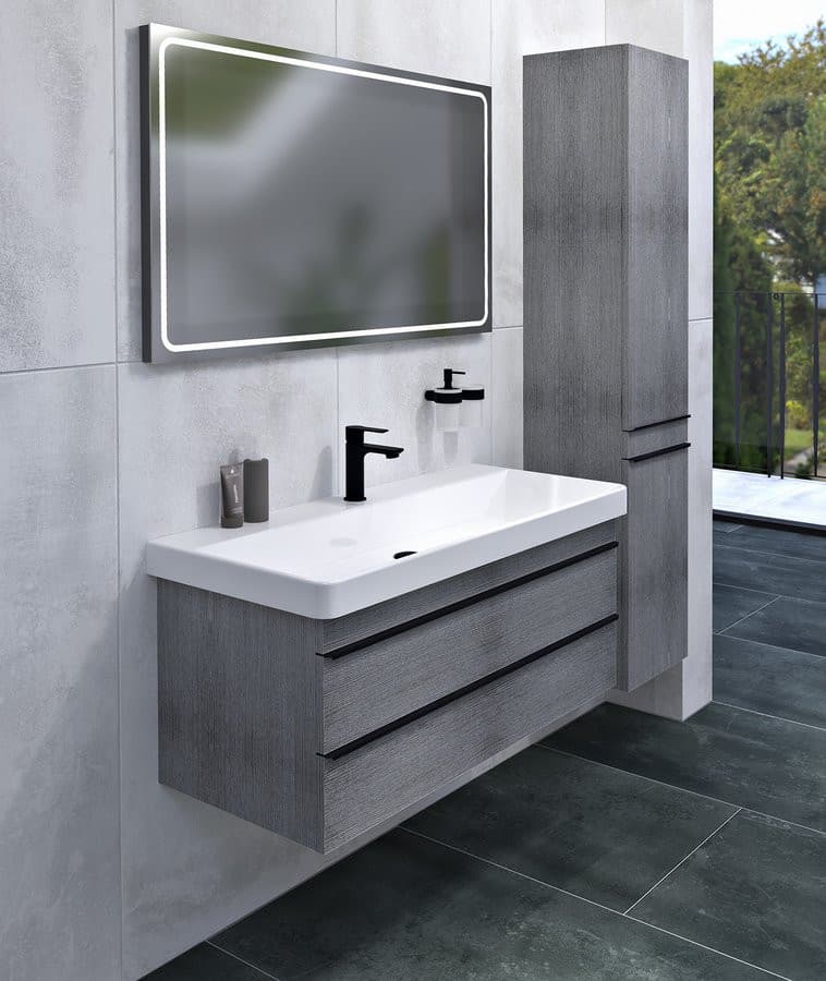 SITIA szafka umywalkowa 101,4x50x44,2cm, 2 szuflady, dąb srebrny