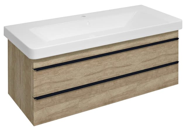 SITIA szafka umywalkowa 101,4x50x44,2cm, 2 szuflady, dąb Alabama