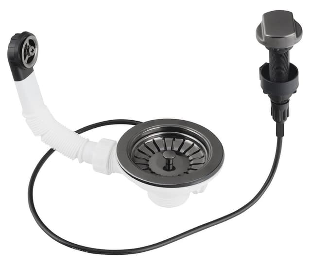 Spustowe stal nierdzewna zlewozmywakowe 6/4" z przelewem i regulacją, gun metal