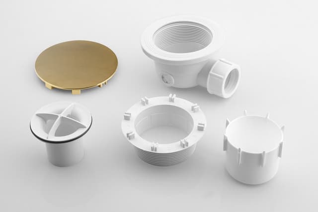 Syfon do brodzików, średnica 90mm,DN40, korek złoty szczotkowany