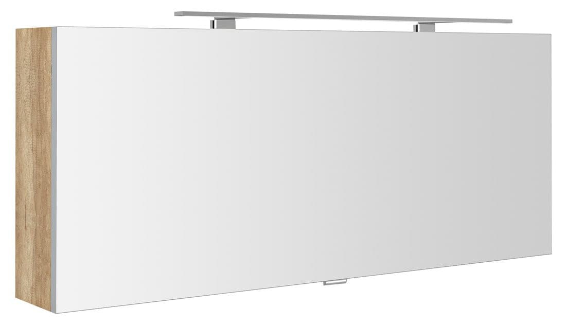 CLOE szafka z lustrem, oświetlenie LED 120x50x18cm, dąb Alabama