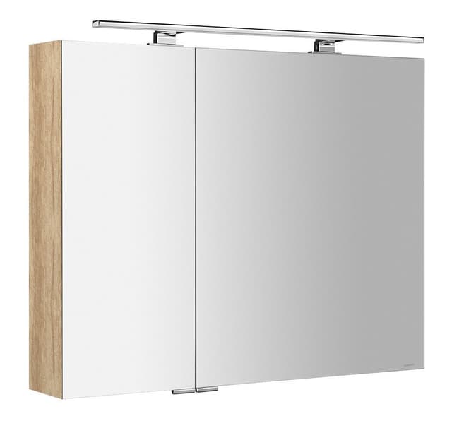 MIRRÓ szafka z lustrem z oświetleniem LED, 90x70x16cm, dąb Alabama