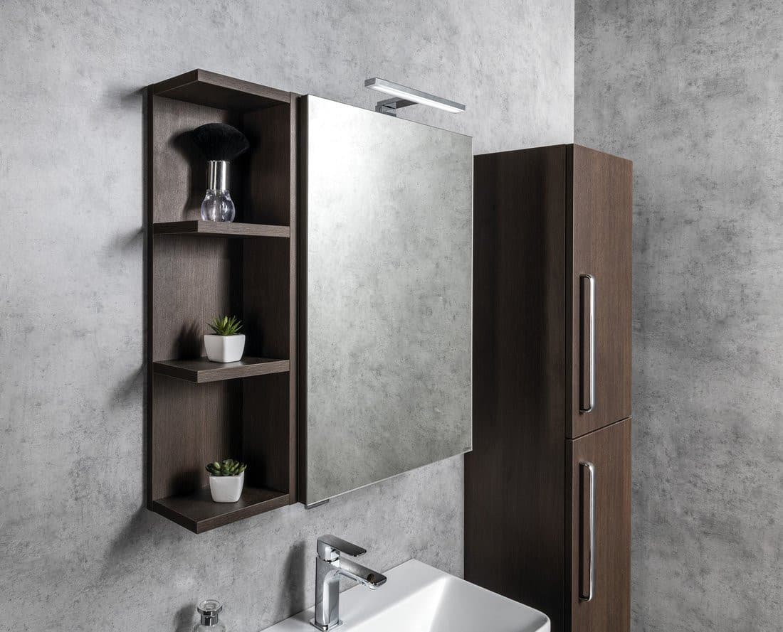 RIWA szafka z lustrem, oświetlenie LED, 50x70x17cm, dąb Alabama