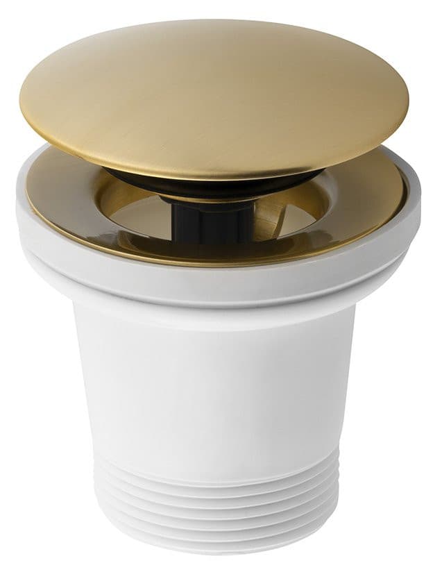 Odpływ wannowy 6/4", klik-klak, do wanny bez przelewu, złoto mat