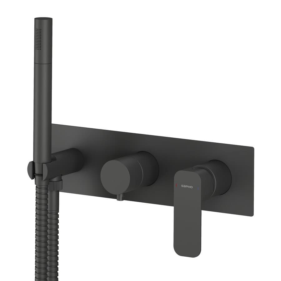 SPY podtynkowa bateria prysznicowa/wannowa, 3 funkcje, czarny mat