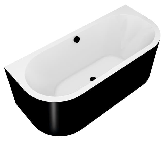 VIVA D MONOLITH wanna przyścienna stojąca 180x75x60cm, biały/czarny