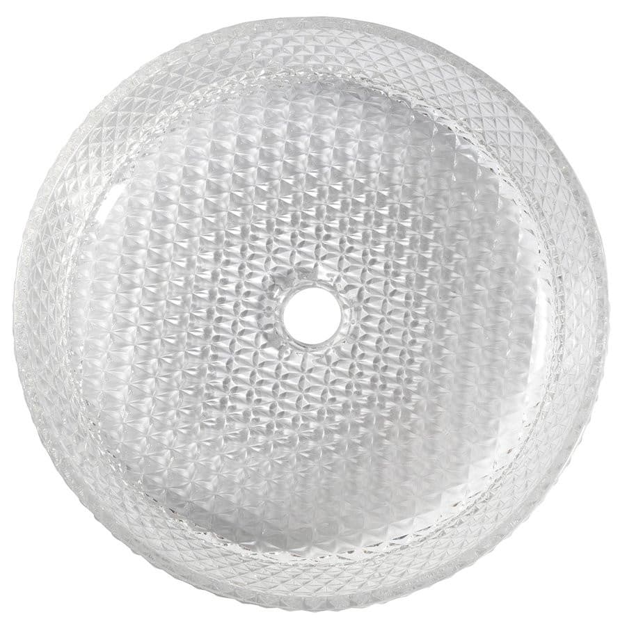 MARAGUA grawerowana szklana umywalka nablatowa Ø 39,5 cm, przezroczysty