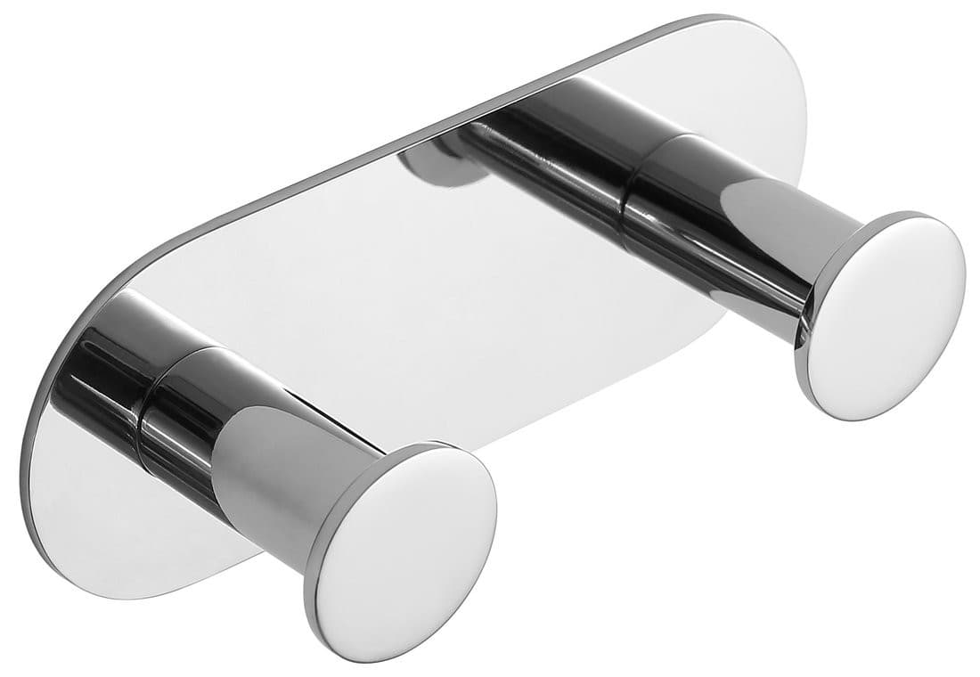 X-ROUND haczyk samoprzylepny podwójny, stal nierdzewna polerowana