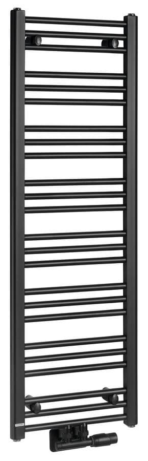ALBRECHT grzejnik 400x1250 mm, podłączenie środkowe, czarny mat
