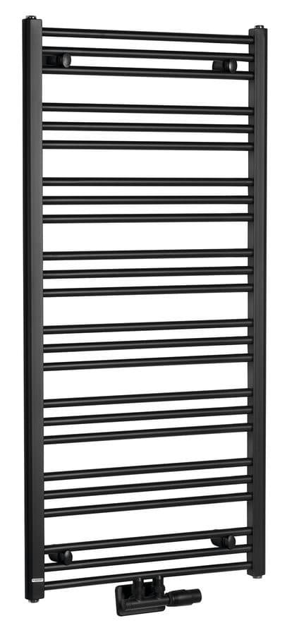 ALBRECHT grzejnik  600x1250 mm, podłączenie środkowe, czarny mat