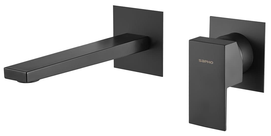 SPECTRE bateria umywalkowa podtynkowa, dwuelementowa, czarny mat