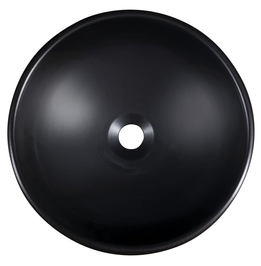 PRIORI umywalka ceramiczna nablatowa Ø 41cm, czarny z niebieskim wzorem