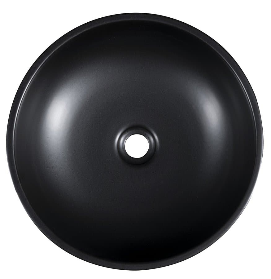 PRIORI umywalka ceramiczna nablatowa, średnica 41cm, czarny/zielony