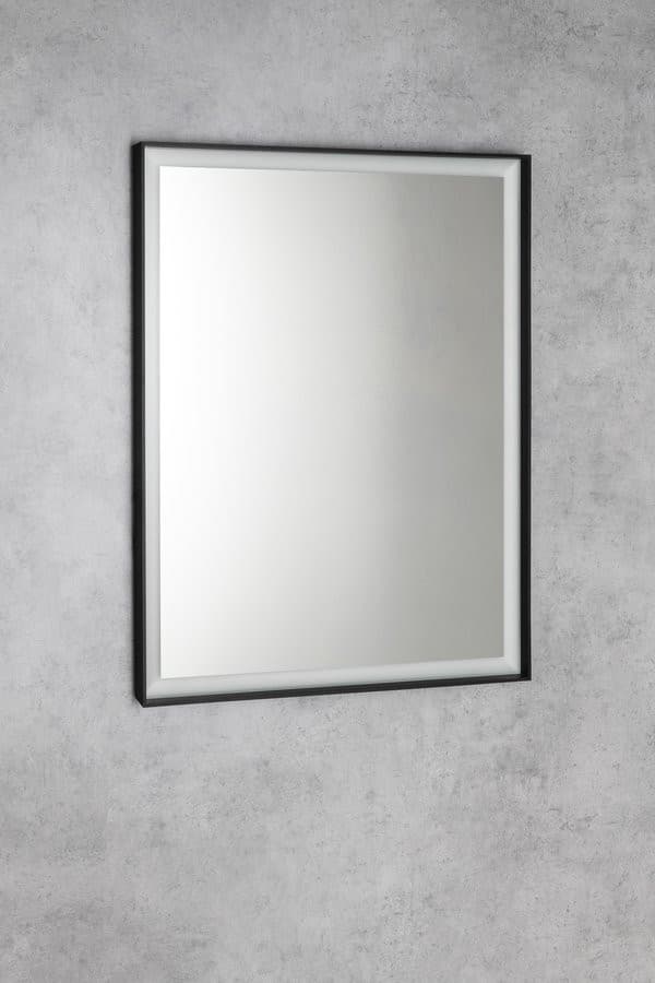 Lustro SORT z oświetleniem LED 60x80cm, bezdotykowy czujnik IR, 2700-6500K, czarny mat