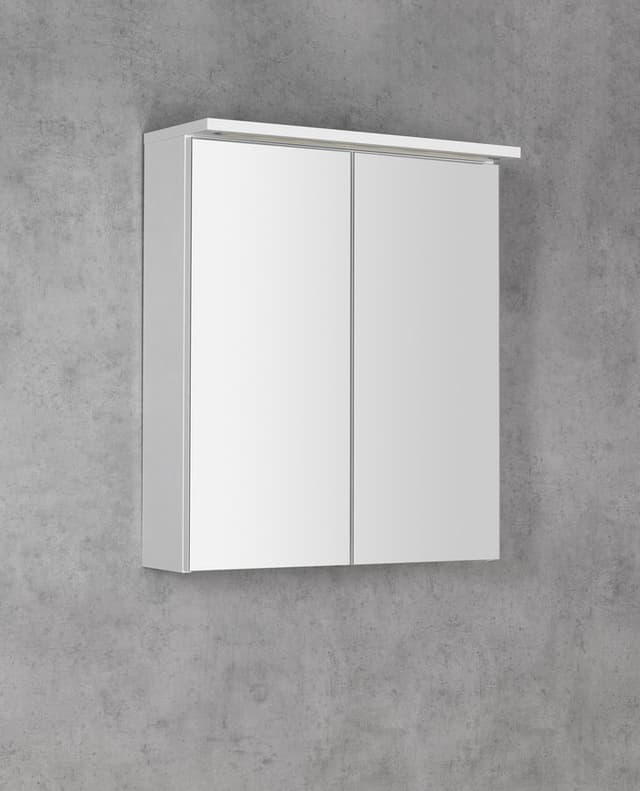 KAWA STRIP szafka z lustrem, oświetlenie LED 60x70x22cm, biały