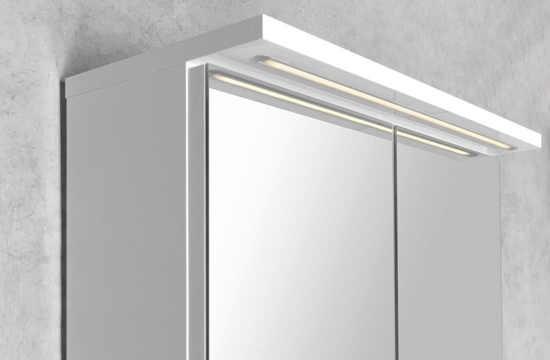 KAWA STRIP szafka z lustrem, oświetlenie LED 60x70x22cm, biały