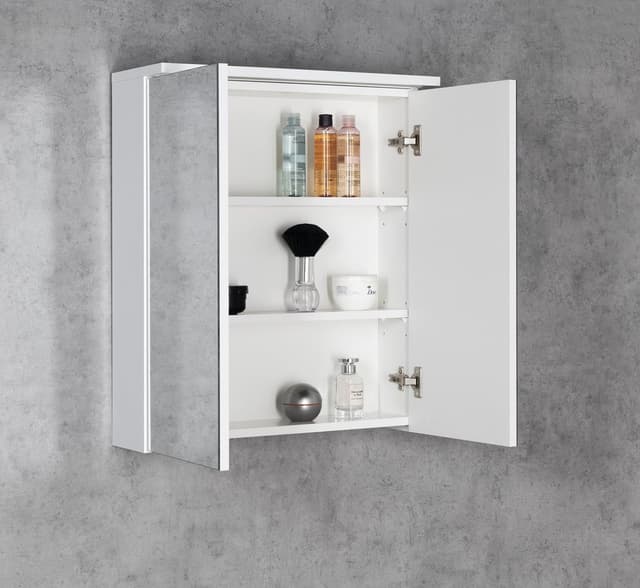 KAWA STRIP szafka z lustrem, oświetlenie LED 60x70x22cm, biały