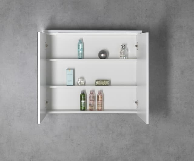 KAWA STRIP szafka z lustrem, oświetlenie LED 80x70x22cm, biały