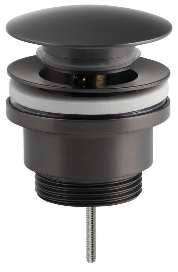 Odpływ umywalkowy 5/4“, klik-klak, duży korek, 10-55mm, gun metal