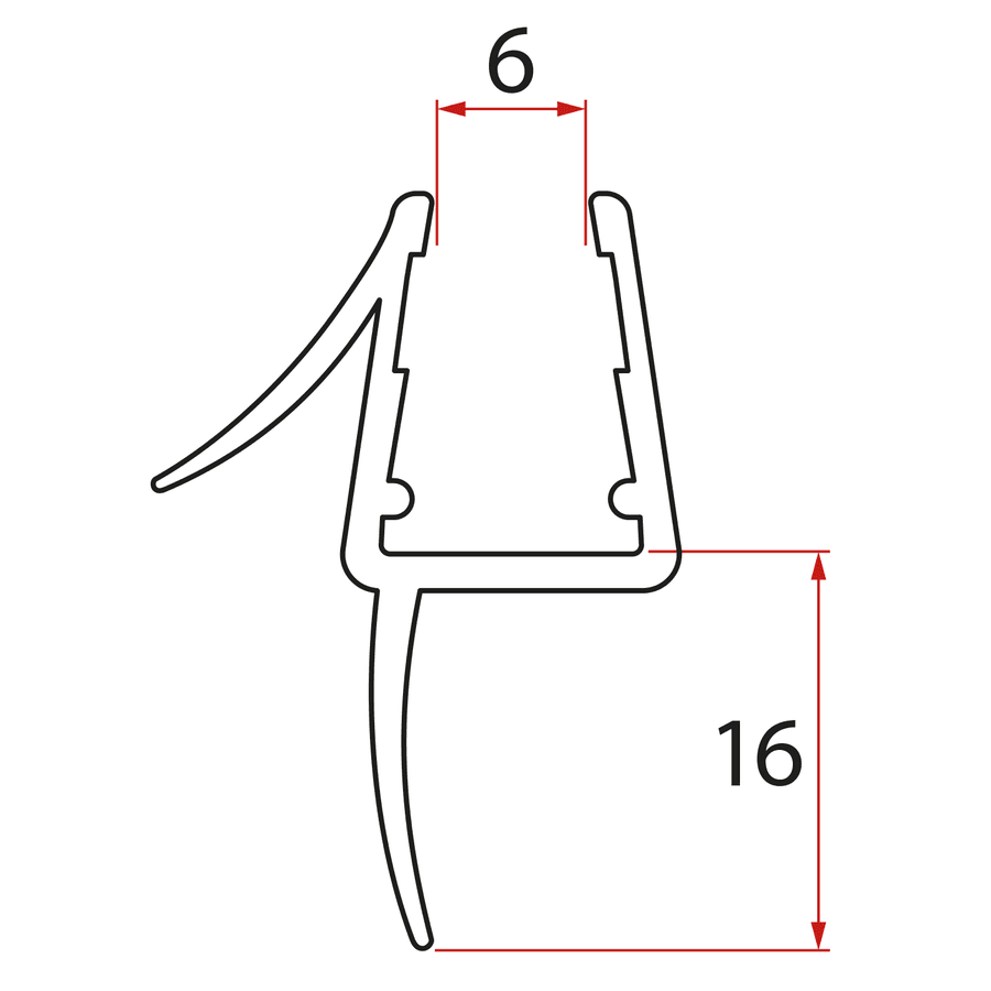LEGRO zestaw uszczelek dolnych do kabiny prysznicowej, GL2290, 425 mm