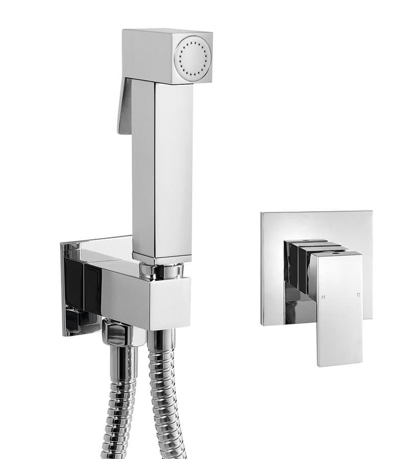 LATUS bateria bidetowa podtynkowa ze słuchawką bidetową i wężem , chrom