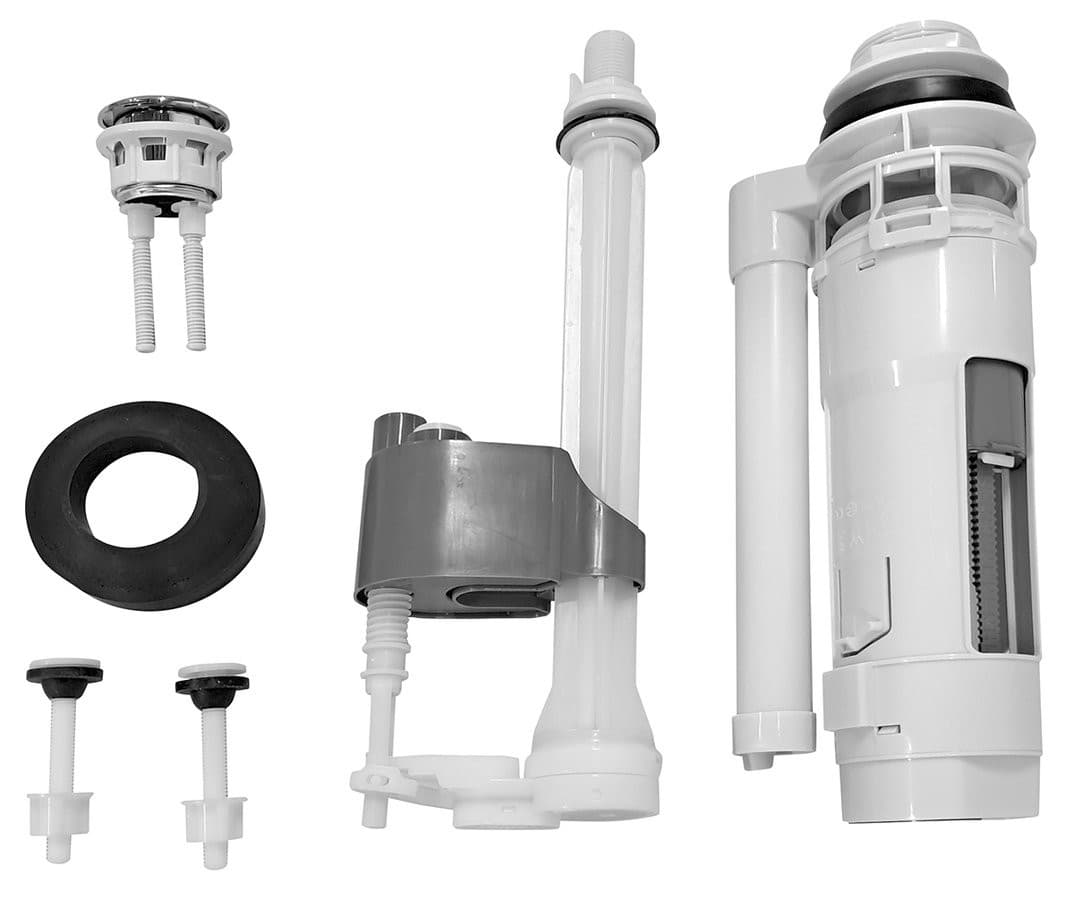 DUAL mechanizm spłukujący z podwójnym przyciskiem, dolny wlew wody 1/2", chrom