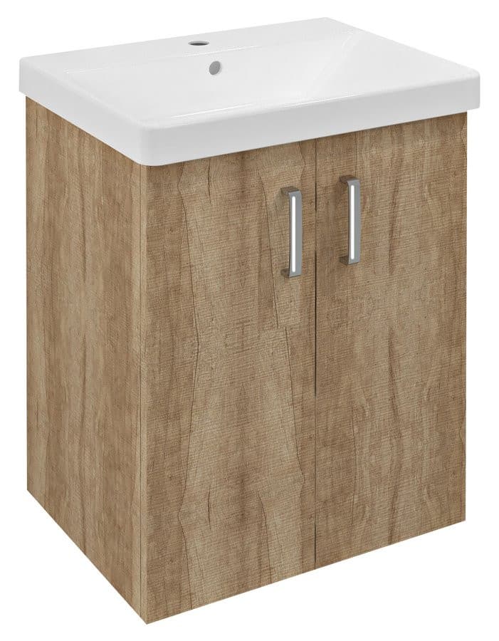 THEIA szafka umywalkowa 56,4x70x44,2cm, 2 drzwiczki, dąb Alabama