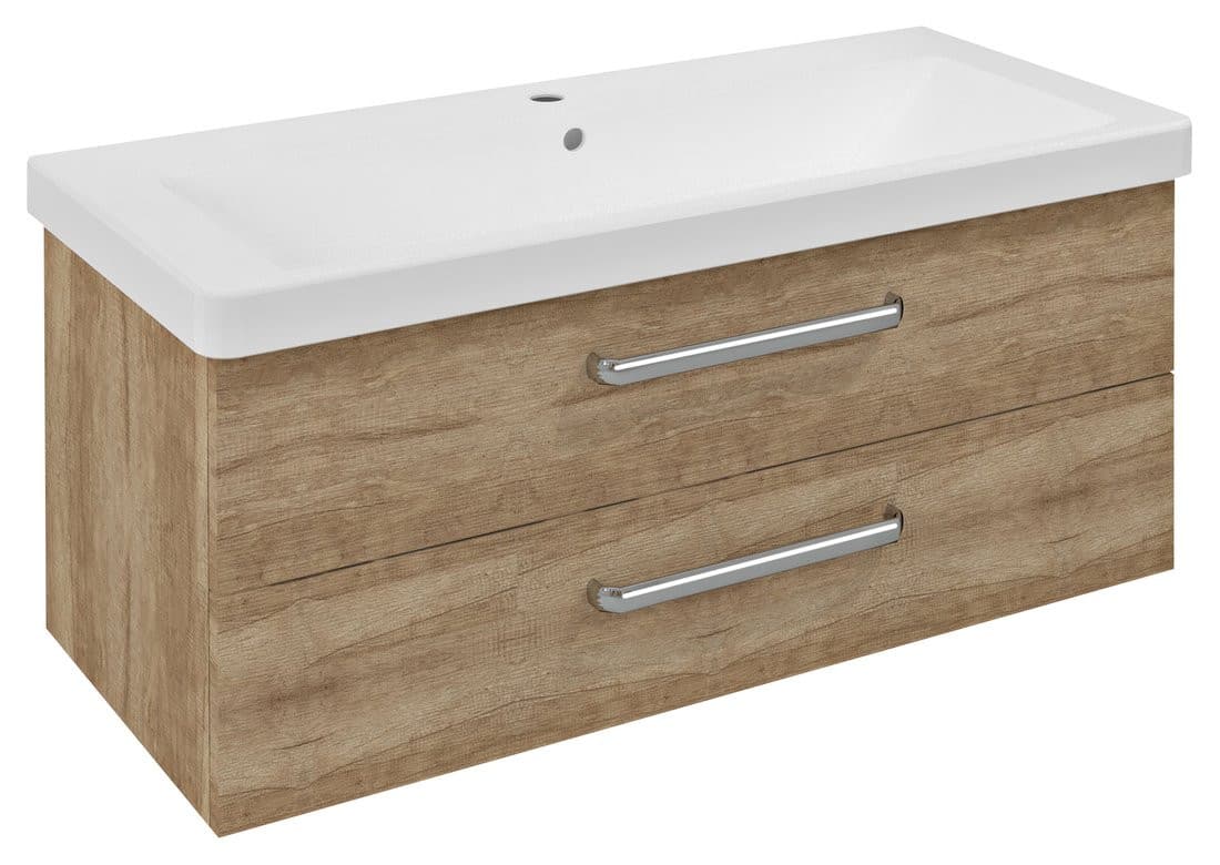 THEIA Szafka umywalkowa 101,4x43,5x44,2cm, 2 szuflady, dąb Alabama