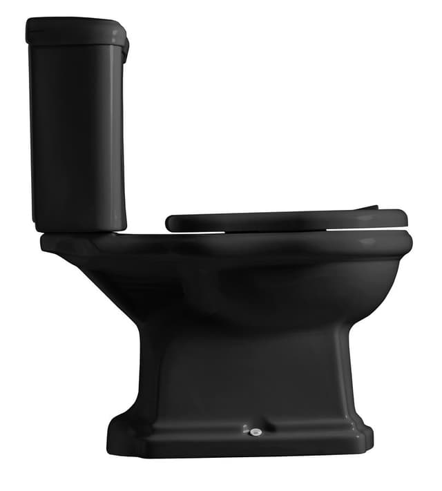 RETRO misa do kompaktu WC 38,5x72cm, odpływ pionowy, czarny mat