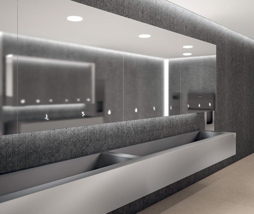 ESSENTIA Szafka z lustrem 70cm z automatycznym dozownikiem mydła i dozownikiem ręczników papierowych