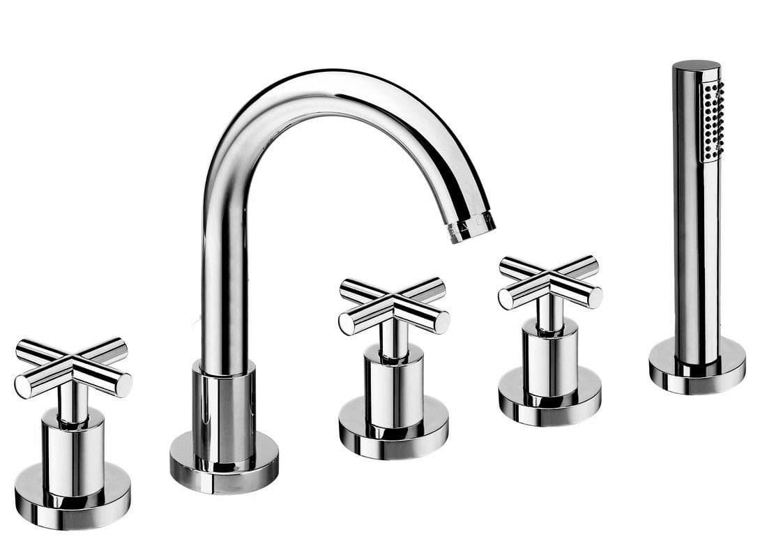 AXIA pięcioelementowa bateria na brzeg wanny, prysznic Link, chrom