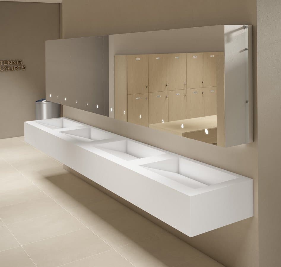 TOWEL Szafka z lustrem 100cm z automatycznym dozownikiem mydła, z baterią i dozownikiem ręczników papierowych