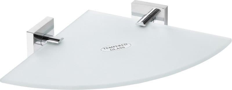 X-SQUARE półka szklana rohová 250x55x250mm, szkło mleczne, chrom