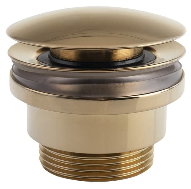 Odpływ umywalkowy 5/4", silent klik-klak, duży korek, 5-55 mm, złoto