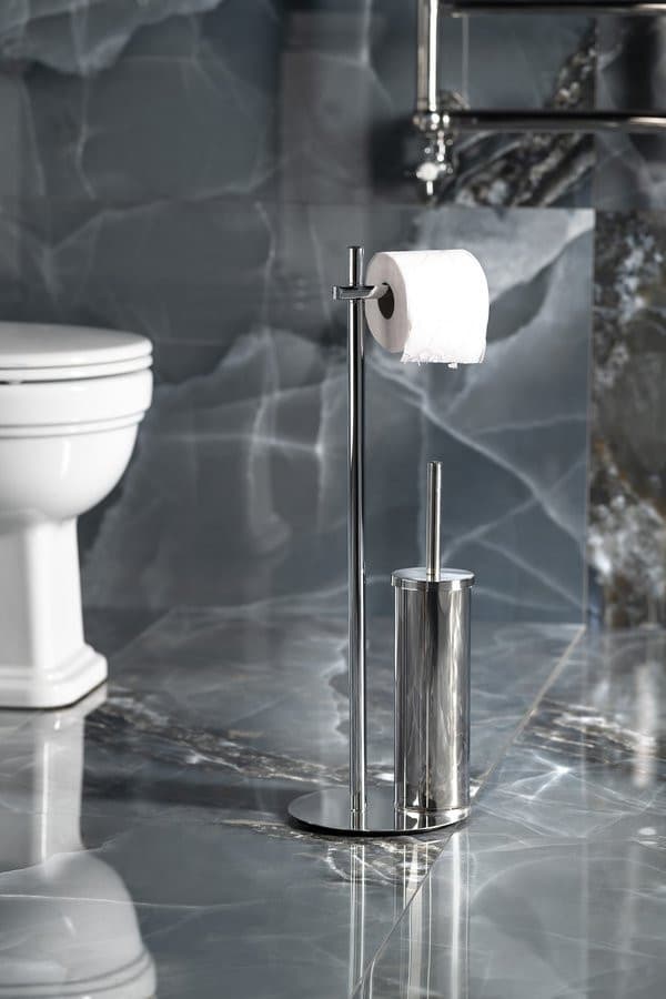 CIRCE wieszak na papier toaletowy ze szczotką toaletową, chrom