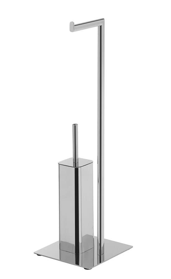 FELIX wieszak na papier toaletowy, szczotką toaletową, kwadratowy, chrom