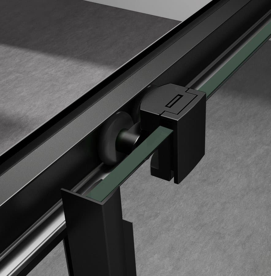 SIGMA SIMPLY BLACK kabina prysznicowa 900x900 mm, wejście z rogu, Brick szkło