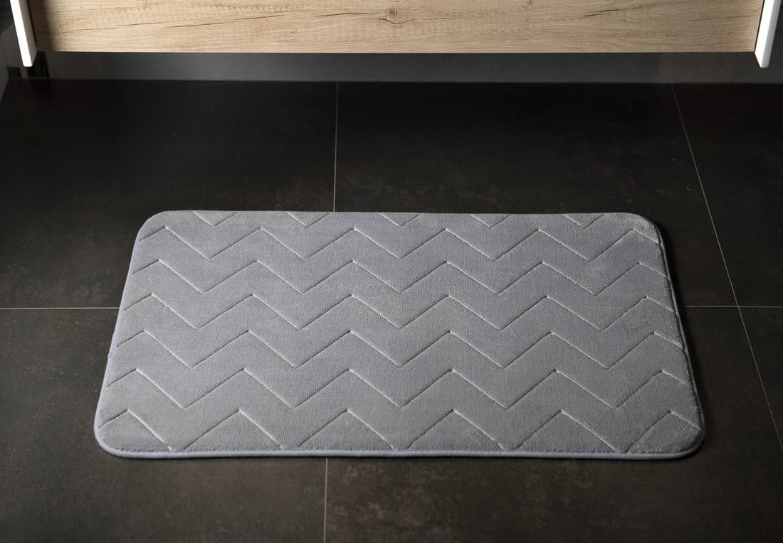 MOUSSE dywanik łazienkowy, 50x80cm, 100% polyester, antypoślizgowa, szary