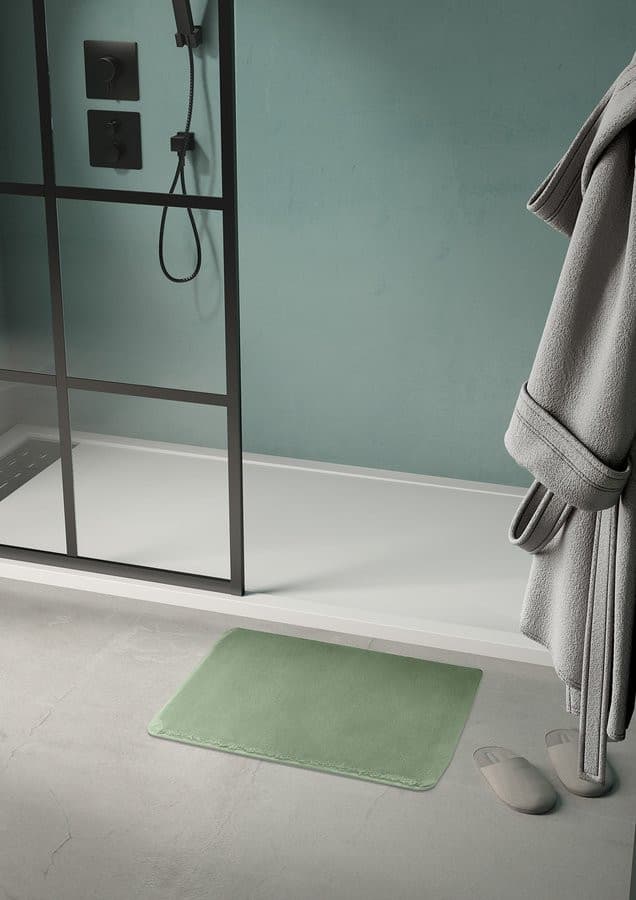 FUZZY dywanik lazienkowy, 50x80cm, 100% polyester, antypoślizgowa, zielony