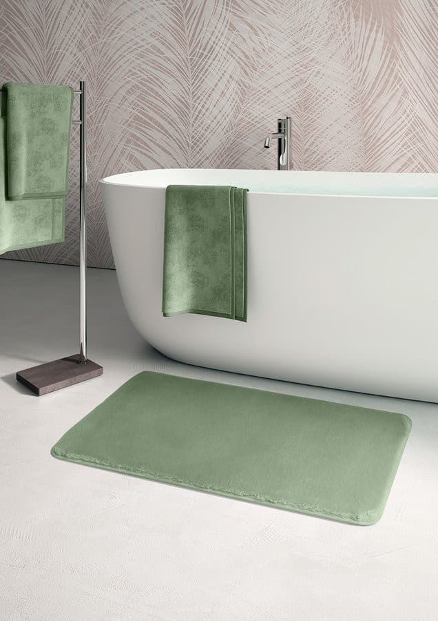 FUZZY dywanik lazienkowy, 50x80cm, 100% polyester, antypoślizgowa, zielony