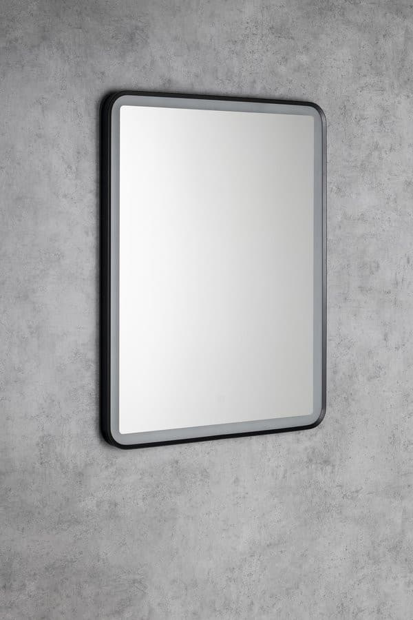 SWIDA lustro z oświetleniem LED 60x80cm, czujnik dotykowy, ściemnialne, czarny mat