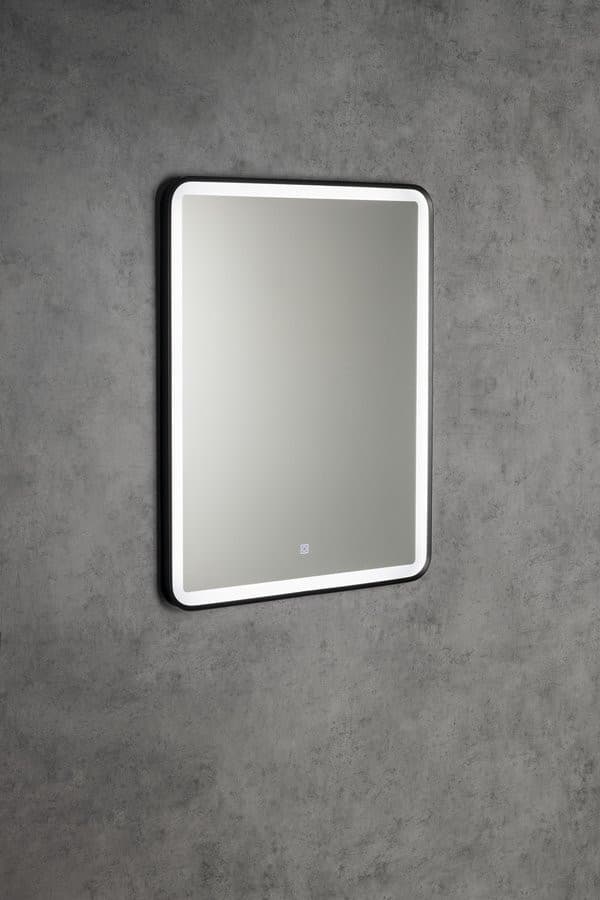 SWIDA lustro z oświetleniem LED 60x80cm, czujnik dotykowy, ściemnialne, czarny mat