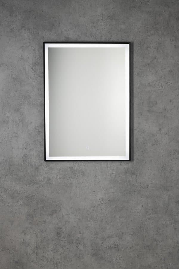CORNA lustro z oświetleniem LED 60x80cm, czujnik dotykowy, ściemnialne, czarny mat
