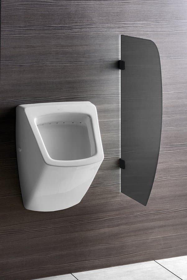 Ścianka oddzielająca pisuarowa 80x40 cm, szkło mleczne, czarny