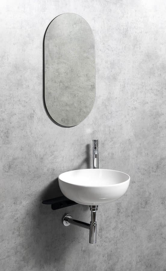 TETRIS wspornik pod umywalkę z otworem na baterię po prawej stronie, czarny mat