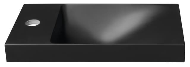 AGOS umywalka kompozytowa bez przelewu 40x22cm, lewa/prawa, czarny mat